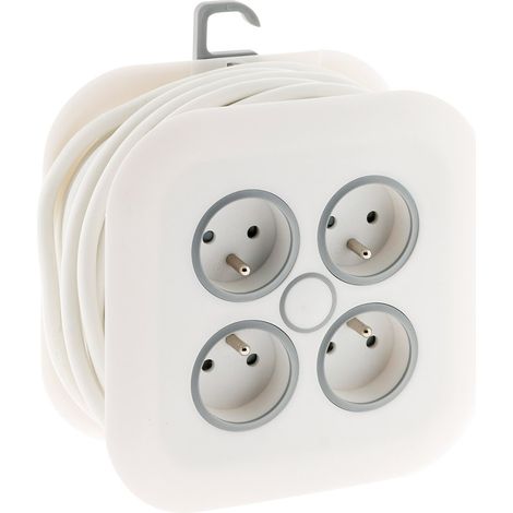 Zenitech – Enrouleur électrique 4 prises 16A – Câble H05VV-F 3G1mm² 7m – Puissance 2300W – Coupe-circuit thermique (1/8)