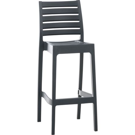 Tabouret en plastique élevé Structure robuste et solide avec différentes couleurs repose-pieds colore : gris foncé (1/5)