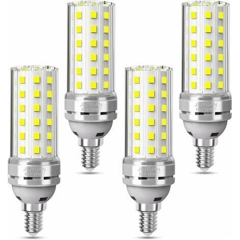 E14 LED-Lampe, 6000 K Kaltweiß, 1450 lm, 12 W Maiskolbenlampe (entspricht 100 W Halogenlampe), E14-LED-Lampen, nicht dimmbar – 4er-Pack (1/3)