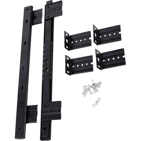 Rail de Tiroir pour Clavier 27 Cm, Glissière Réglable en Acier Laminé à Froid Noir, Paire de Rails Coulissants à Roulement à Billes pour Bureau et Meuble Informatique (1/5)