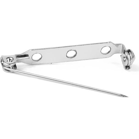 32 mm große Anstecknadel aus massiver silberner Metalllegierung mit Verschluss auf der Rückseite, 50-teiliges Set für individuelle Broschen und Abzeichen (1/5)