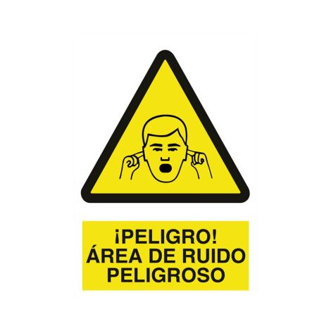 Señal de advertencia poliestireno 420x297mm área de ruido peligroso