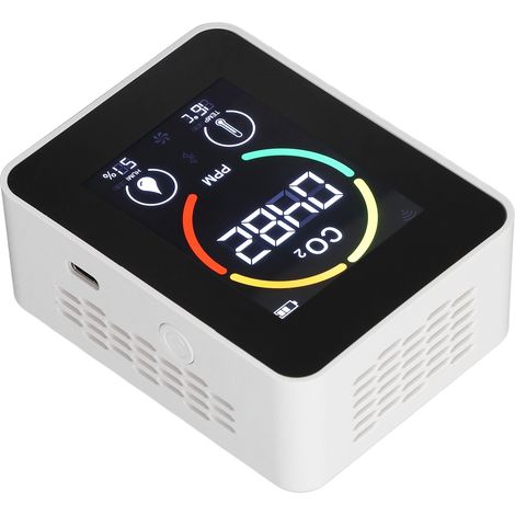 Détecteur CO2 H8 Plus ZNAZGG01, moniteur qualité air semi-conducteur, capteur température et humidité, blanc. (1/5)