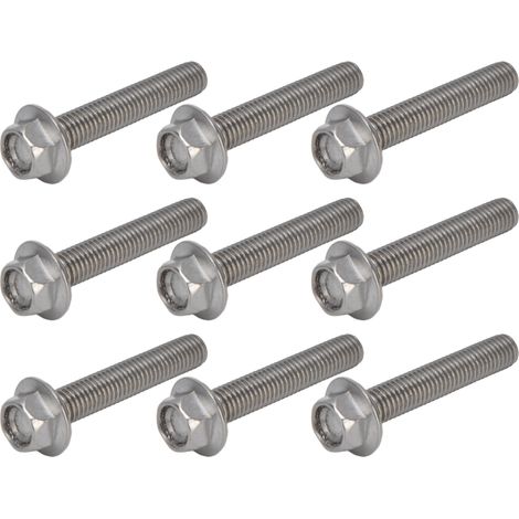 20 Stück M10x1,5 Schrauben A2‑70 Edelstahl Flansch-Sechskantschraube mit Dichtung DIN6921M10x55 (1/5)