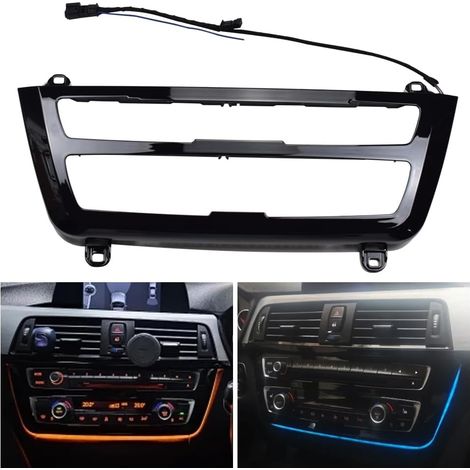Bande d'éclairage LED pour B-MW 3 4 series F30 F31 F32 Eclairage d'ambiance du panneau de contrôle de la radio AC LED bicolore (Noir) (1/5)