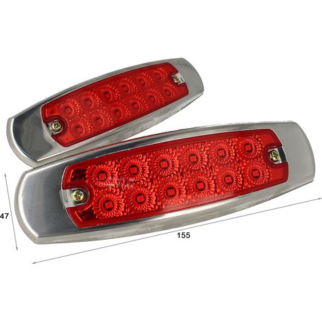 Kit Luci Fanali Rosso 24V 12V Luci Ingombro Cortesia Targa Cupola Cappa Del Camion Bus Barca Furgone (1/3)