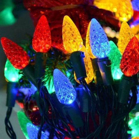 Guirlande lumineuse en forme de fraise, 50 LED 5 m, fonctionne à piles, pour sapin de Noël, pour la famille, le jardin