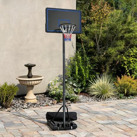 Panier de basket noir en acier PE 120 x 90 x 305 cm (1/5)