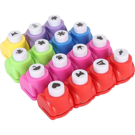 Lot de 15 perforatrices formes pour enfants DIY, imagination créative, poinçons papier pour scrapbooking, journaling, cartes de voeux (1/5)