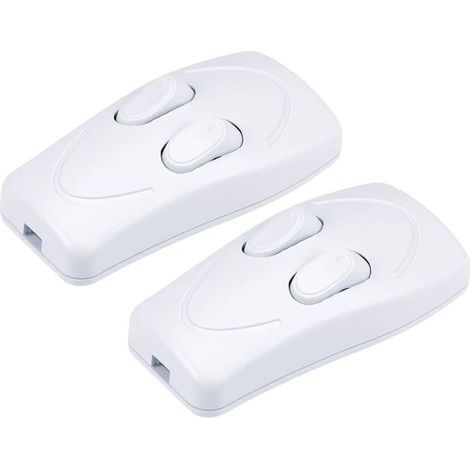 Doppel-Wippschalter für Lampe, 2 Stück, 250 V Wechselstrom, 1 A, weiß, Inline (1/5)