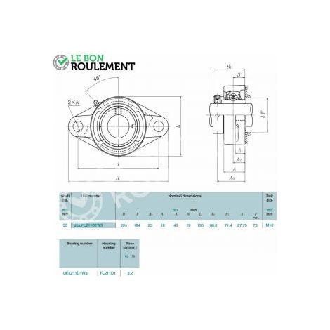 Palier fonte UELFL211-D1-NTN