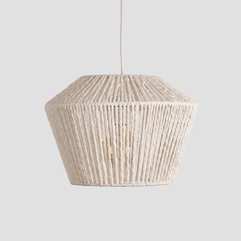 Sklum – Lampe suspendue en papier tressé – Abat-jour effet rotin – Dimensions 22x31cm – Type d'ampoule E-27 – Usage intérieur uniquement (1/5)
