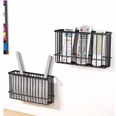 Armarios de cocina de 2 partes con puerta, caja de almacenamiento con superficie adhesiva para pared, caja de almacenamiento para cocina/baño/refrigerador para organizar varios artículos (negro). (1/4)