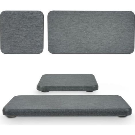 Ensemble de 4 tapis de séchage absorbants en terre de diatomées, 2 grands et 2 petits contenants avec patins antidérapants et papier abrasif, idéal pour les plans de travail de cuisine et sous les pla (1/4)