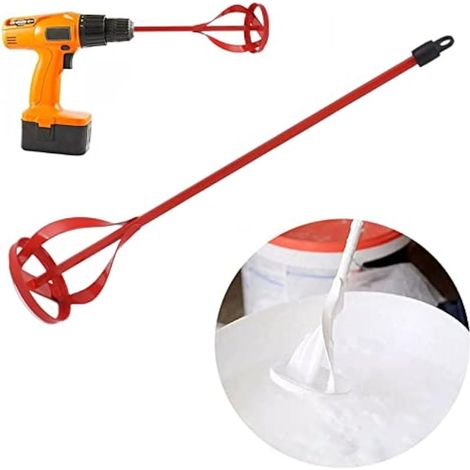 Mélangeur de peinture pour perceuse, tige hexagonale en acier, outil de mélange pour résine et béton, pour seau de 1 à 5 gallons (1/5)