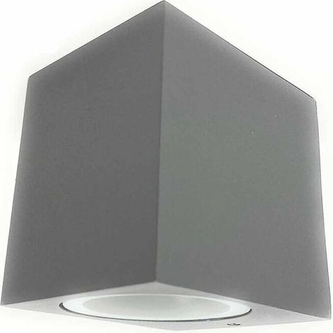 Applique a parete quadrato per esterno da giardino ip65 lampada da muro moderna attacco gu10 grigio (1/3)