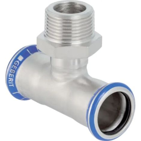 Geberit Mapress Acero inoxidable Te con rosca exterior (sin LABS), DN 20, 81458