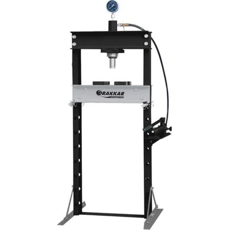 Drakkar Equipement – Presse hydraulique manuelle 20t – Force de pression 20 tonnes – Table ajustable pour pièces variées – 10521 (1/2)