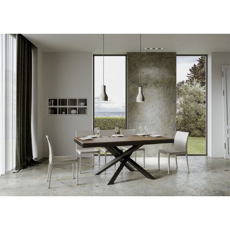 Tavolo Volantis Evolution piano Noce 90x180 Allungato 440 telaio Antracite (1/5)
