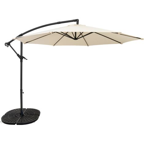 Cantilever Parasol 3m With Full Fan Base – Cream (1/5)