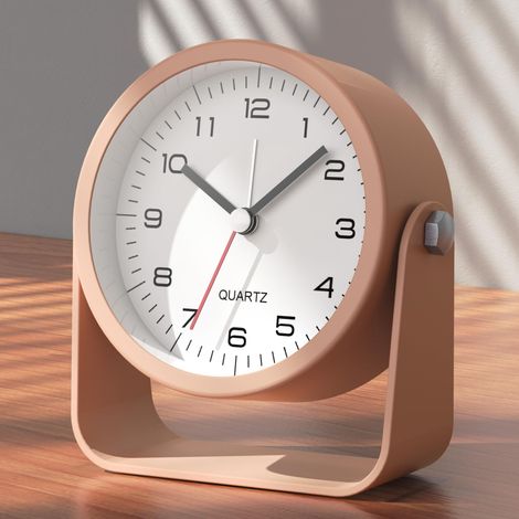 Alarme analogique de 3, 5 po, réveil silencieux avec design rétro, angle réglable, batterie utilisée (1/5)