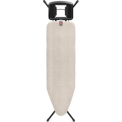 Table à Repasser Taille B, 124 x 38 cm – Denim Grey  100% Coton  Couche de Mousse de 8 mm  Structure Stable Anti-vacillement  Pliable, Hauteur réglable et Repose-Fer Vapeur (1/5)