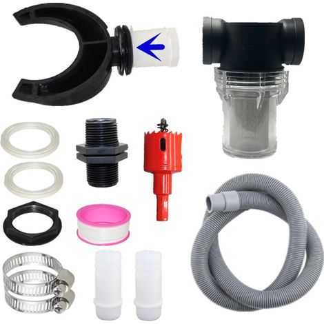 Rainwater collector set, 13-piece, 100mm rainwater collector, filter, downpipe rainwater collector with mounting accessories