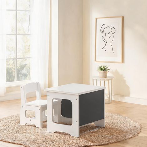 Ensemble table et chaises enfant blanc en MDF 67 x 39 x 44 cm (1/5)