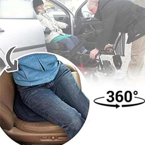 Tapis de rotation voiture Confort siège 360°, mousse mémoire, rond noir, portable Conducteurs, voyageurs (1/3)