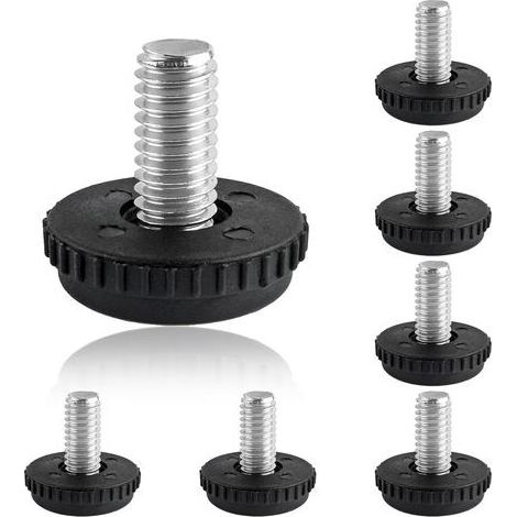 Niveau de pied de meuble à filetage 5/16"-18, paquet de 8 pieds de meuble réglables, pieds de nivellement en acier inoxydable, niveau de meuble coulissant pour tables, armoires, pieds de tabouret (1/5)