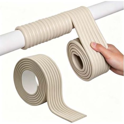 Isolation tuyau extérieur - Gaine antigel mousse 8cm x 2m - Manchon thermique - Protection hiver - Beige (1/5)