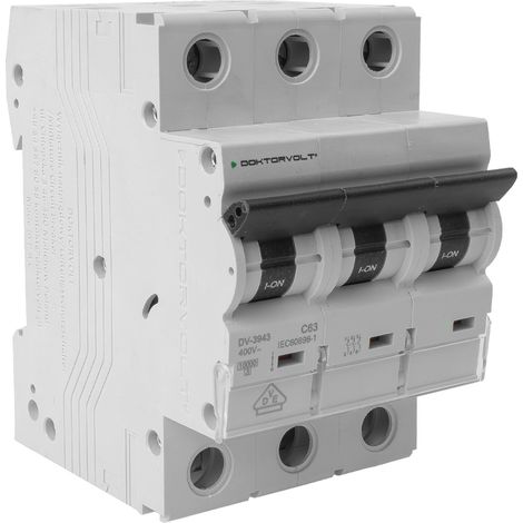 Disyuntor MCB 10kA 3P 63A C63A VDE Doktorvolt DV-3943 (1/5)