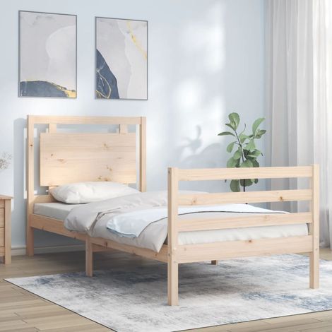 Estructura de cama con cabecero madera maciza 100x200 cm vidaXL (1/5)