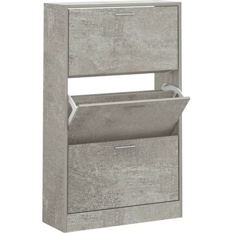 Meuble à chaussures,Armoire à chaussures Gris béton 63x24x103 cm Bois d'ingénierie CFW2547723 (1/5)