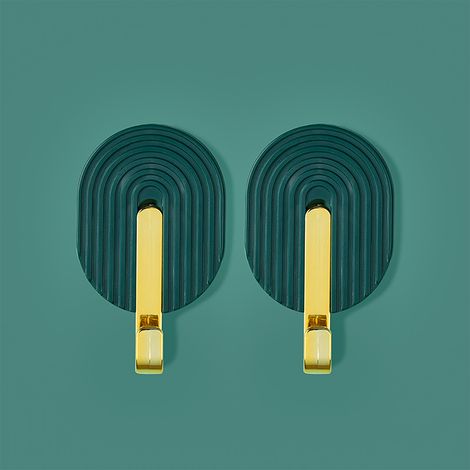 Juego de 2 ganchos adhesivos naranjas para toallas, para montaje en pared, ideales para baño y cocina. Cuentan con una fuerte adherencia, alta capacidad de carga y no requieren perforación.
