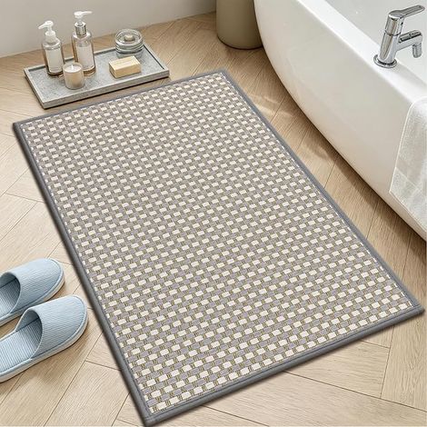 Tapis de Bain Dos Caoutchouc, 43x76cm Petit Tapis de Douche Absorbant Séchage, Lavable en Machine, Tapis Salle de Bain pour Douche, Cuisine, Entree (1/5)