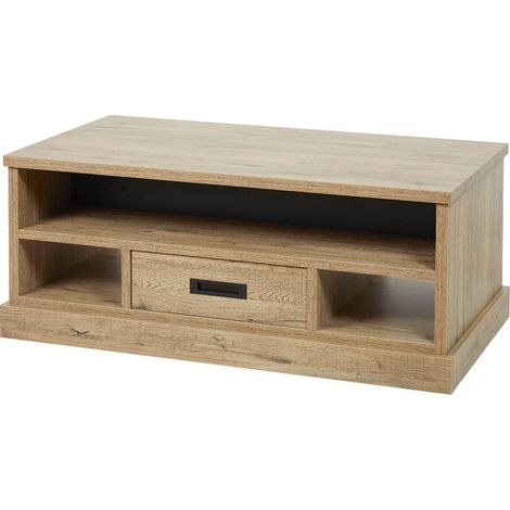 CEDRA - Table Basse Industrielle 1 Tiroir 3 Niches (1/5)