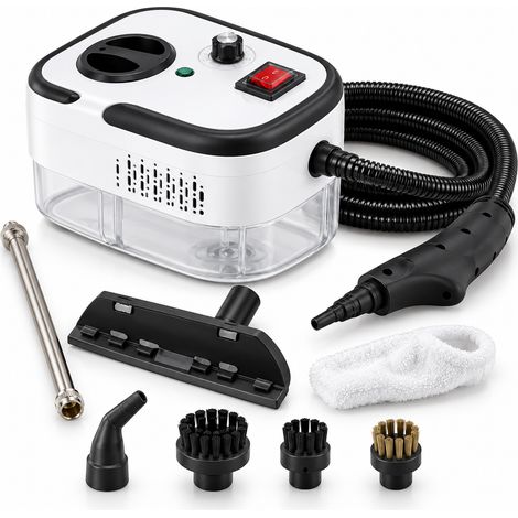 Pulitore a Vapore Portatile 2500W con Serbatoio 1,6L e 13 Accessori