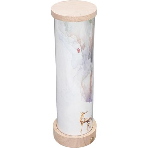 Veilleuse d'angle, Lampe d'ambiance Rechargeable avec Base en Bois et Abat-jour en Acrylique, Idéale pour la Chambre et la Crèche (1/5)