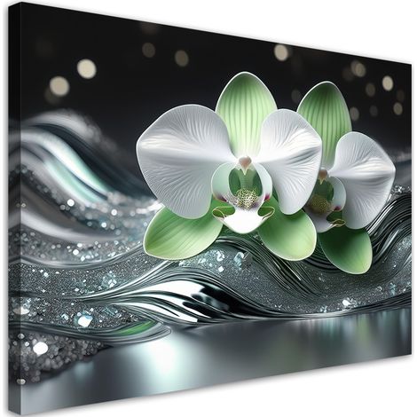 Quadro su tela, Fiore astratto di orchidea - 120x80 (1/5)