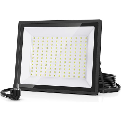 Projecteur LED Extérieur 150W IP66 avec Prise – 16500LM Super Lumineux, 6500K Blanc Jour, Éclairage Sécurité pour Jardin, Garage, Entrepôt (1 Pièce)