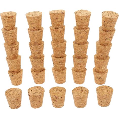 30 bouchons liège, 20x15x20 mm, 16,5-18,5 mm, naturels, coniques (1/5)