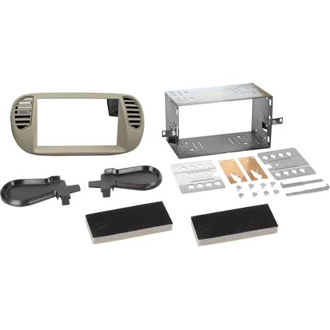 Support Autoradio 2Din pour Fiat 500 10 2007-07 2015 gris perle