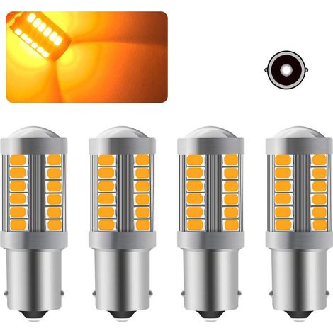 4 X P21W LED Ampoule Jaune Super Bright 6000K 1156,Ampoule LED Clignotant Voiture Avant et Arrière Clignotant 12 (1/5)
