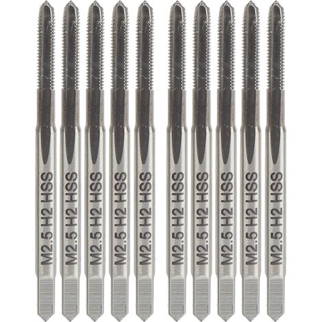 10 tarauds HSS haute dureté pour machines à tarauder, forets de filetage M2,5 x 0,45 H2 (1/5)