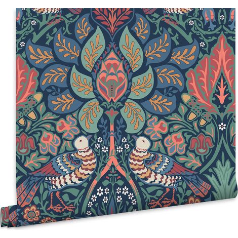 William Morris At Home Vliestapete Dove & Rose Blau 10mx52cm