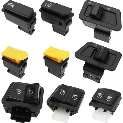 9pcs Switch Buttons for Electric Scooter Motorcycle Headlight Turn Signal Ignition Start Horn Button Dimmer Switch Compatible with GY6 (1/5)