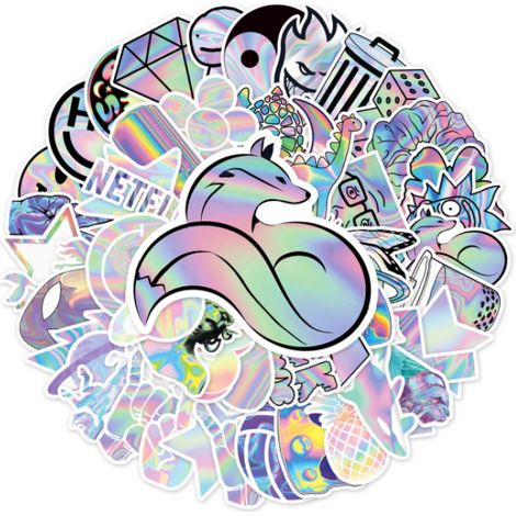 Laser-Graffiti-Aufkleber, 50er-Pack gemischte Vinyl-Aufkleber für Laptops