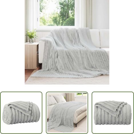 Couverture pour canapé - Jeté Gris 270 x 240 cm Toison (1/5)