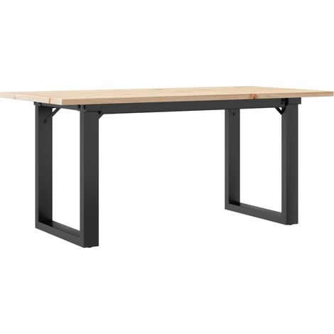 Tavolino rettangolare in stile industriale 100 x 50 x 45 cm legno massello di pino e acciaio DEC036233